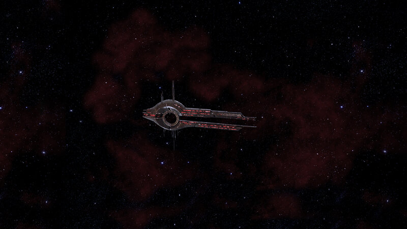 spaceship in nebula space