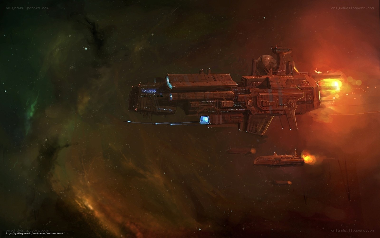 Spaceship in nebula