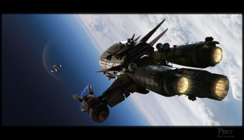Spaceship in orbit