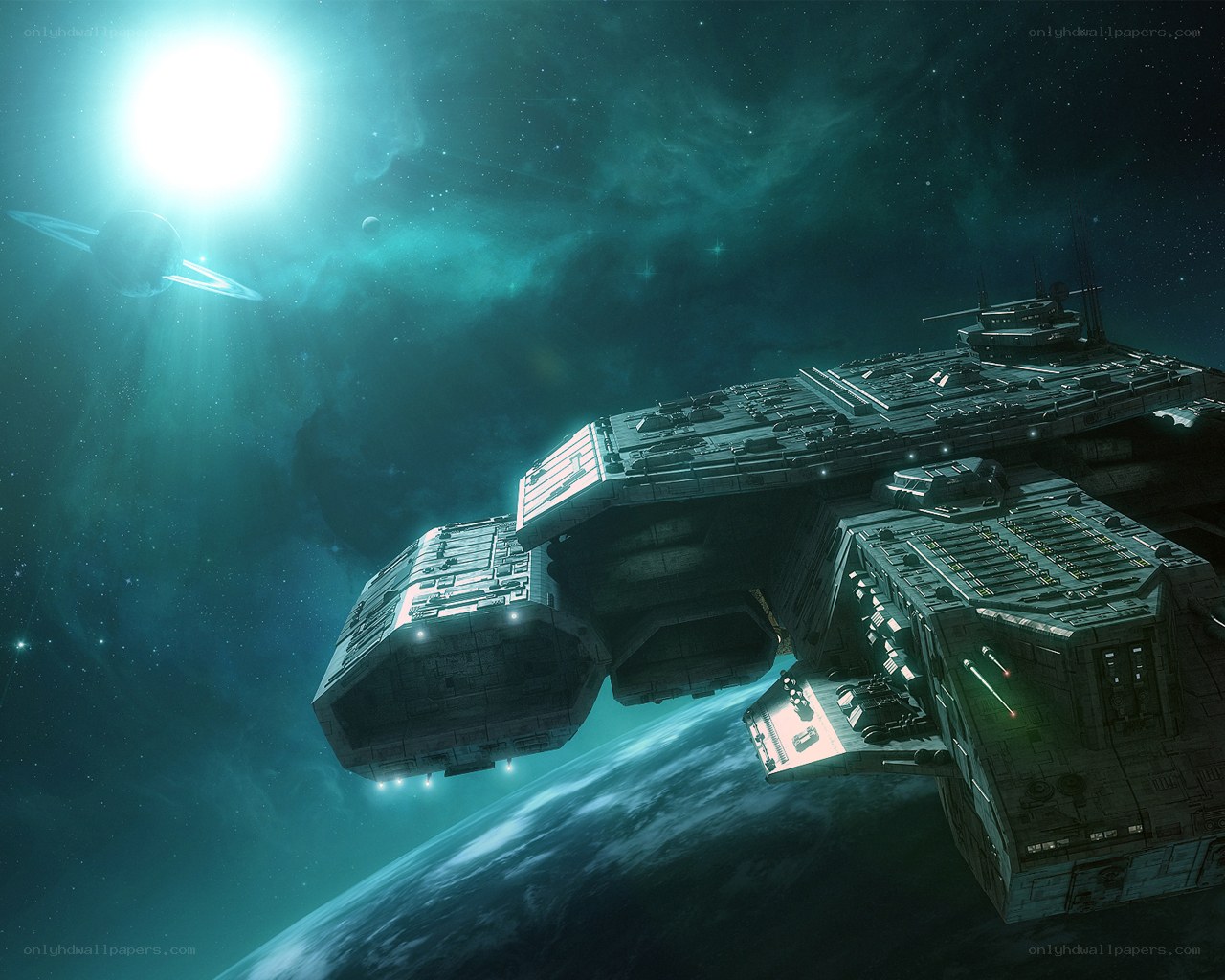 Spaceship in orbit around a planet