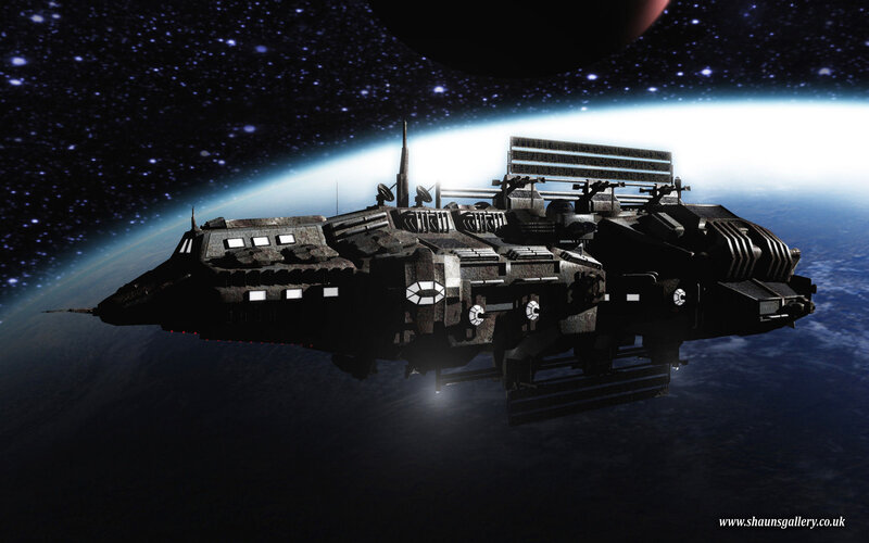 Spaceship in Orbit — Black