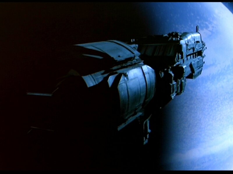 Spaceship in Orbit — Blue, Dramatic, 3d Render