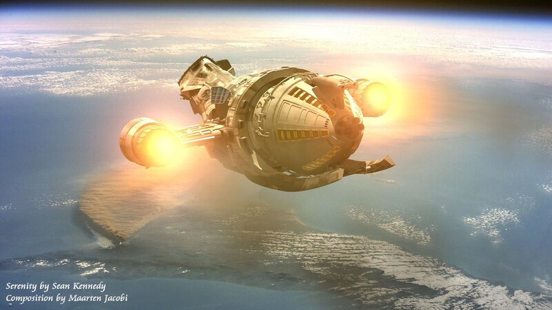 Spaceship in Orbit — Blue, Dramatic, Sunrise