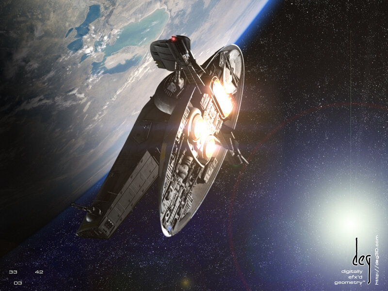 Spaceship in Orbit — Blue