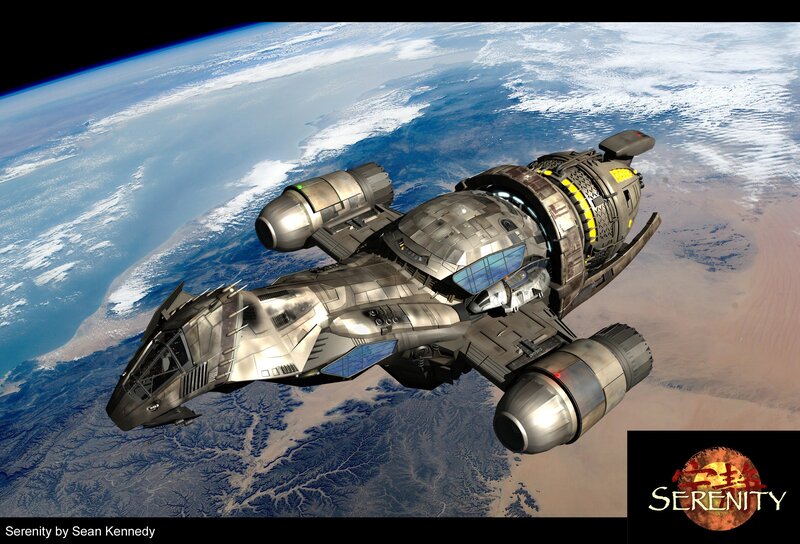 Spaceship in Orbit — Gray, Dramatic, 3d Render, Planet, Spacecraft