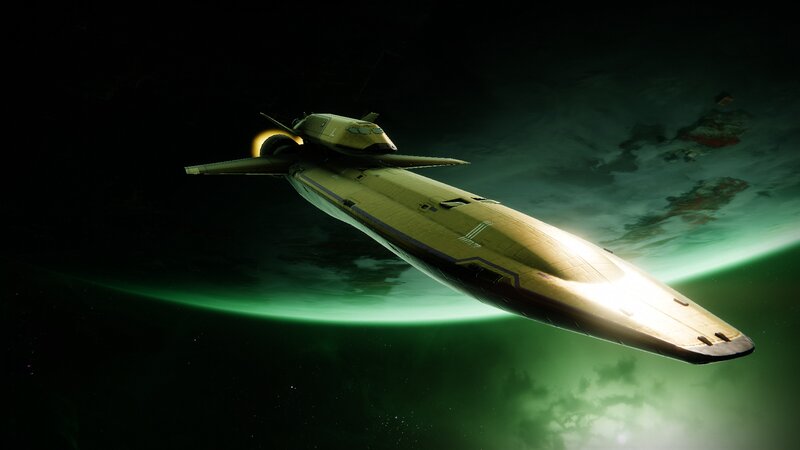 Spaceship in Orbit — Green