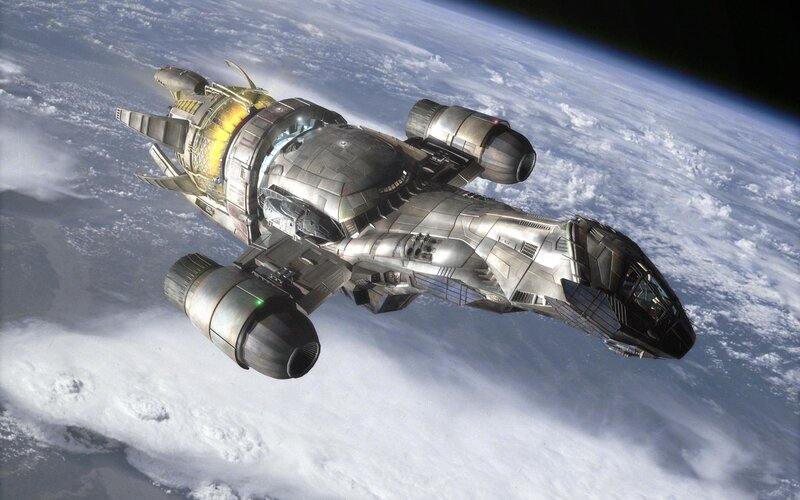 Spaceship in Orbit — Silver, Dramatic