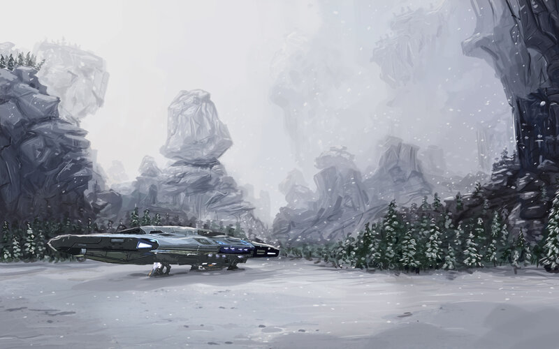 Spaceship in Snow