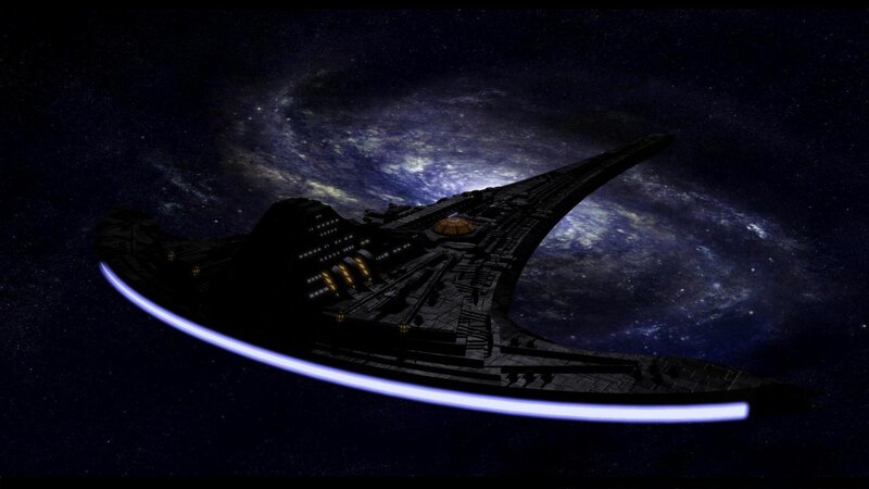 spaceship in space