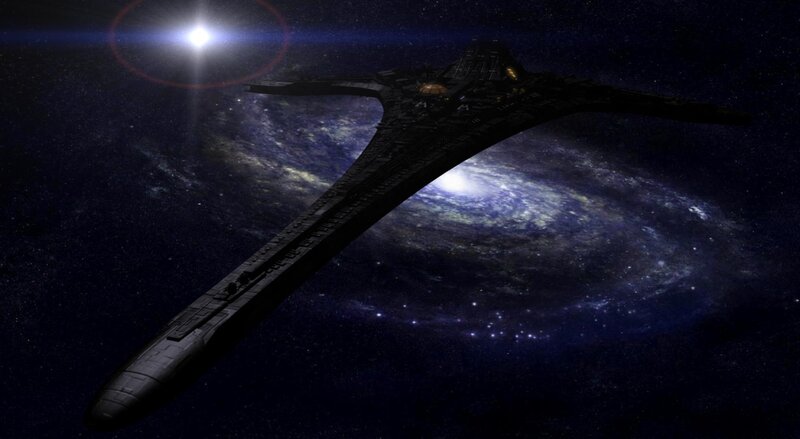 spaceship in space