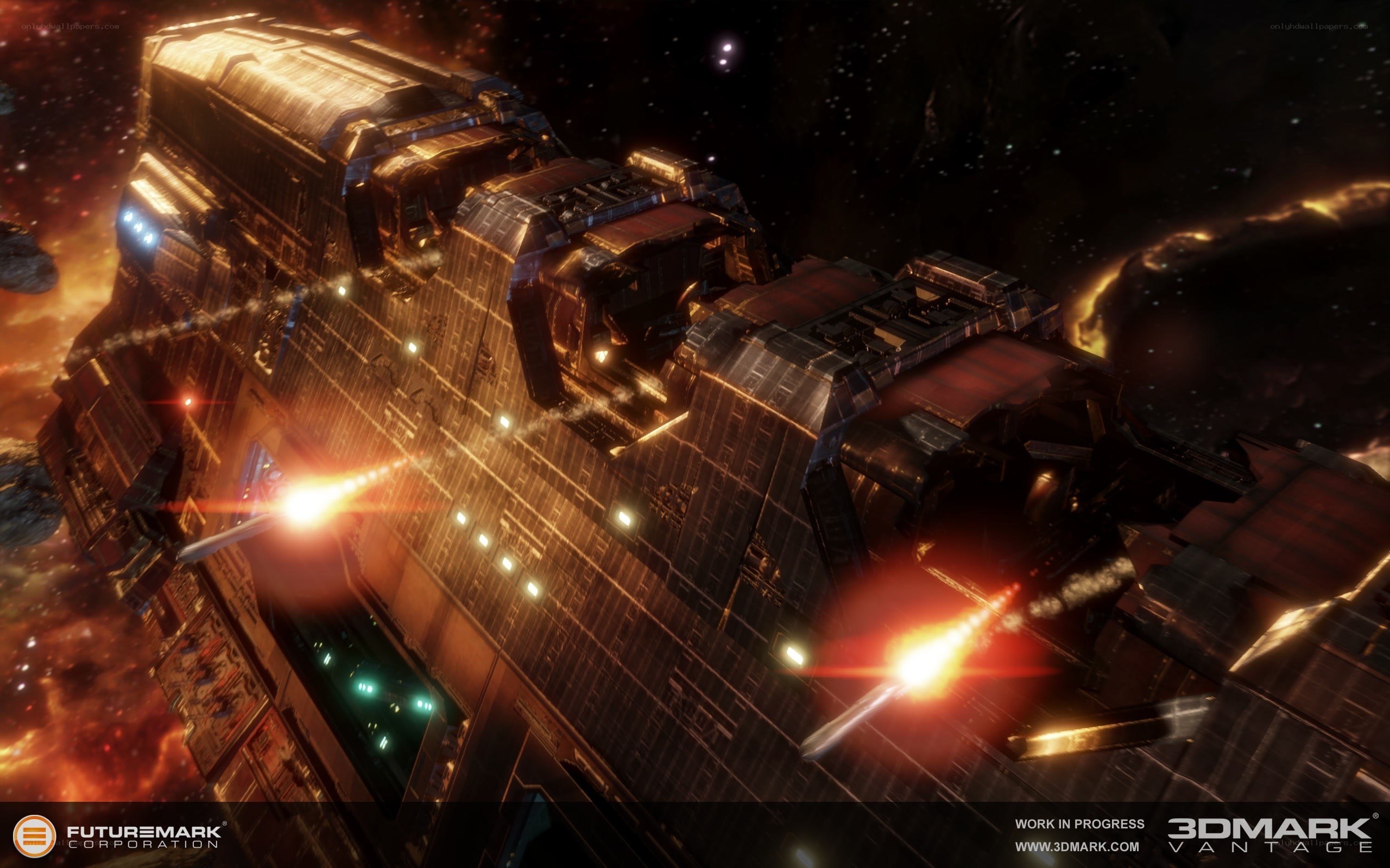 Spaceship in space battle