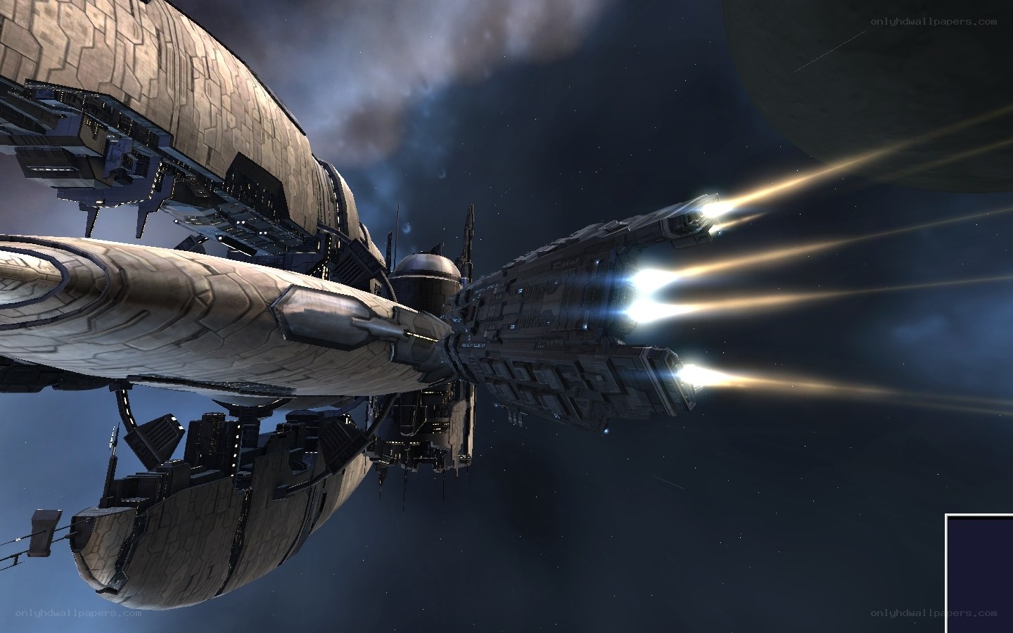 spaceship in space battle