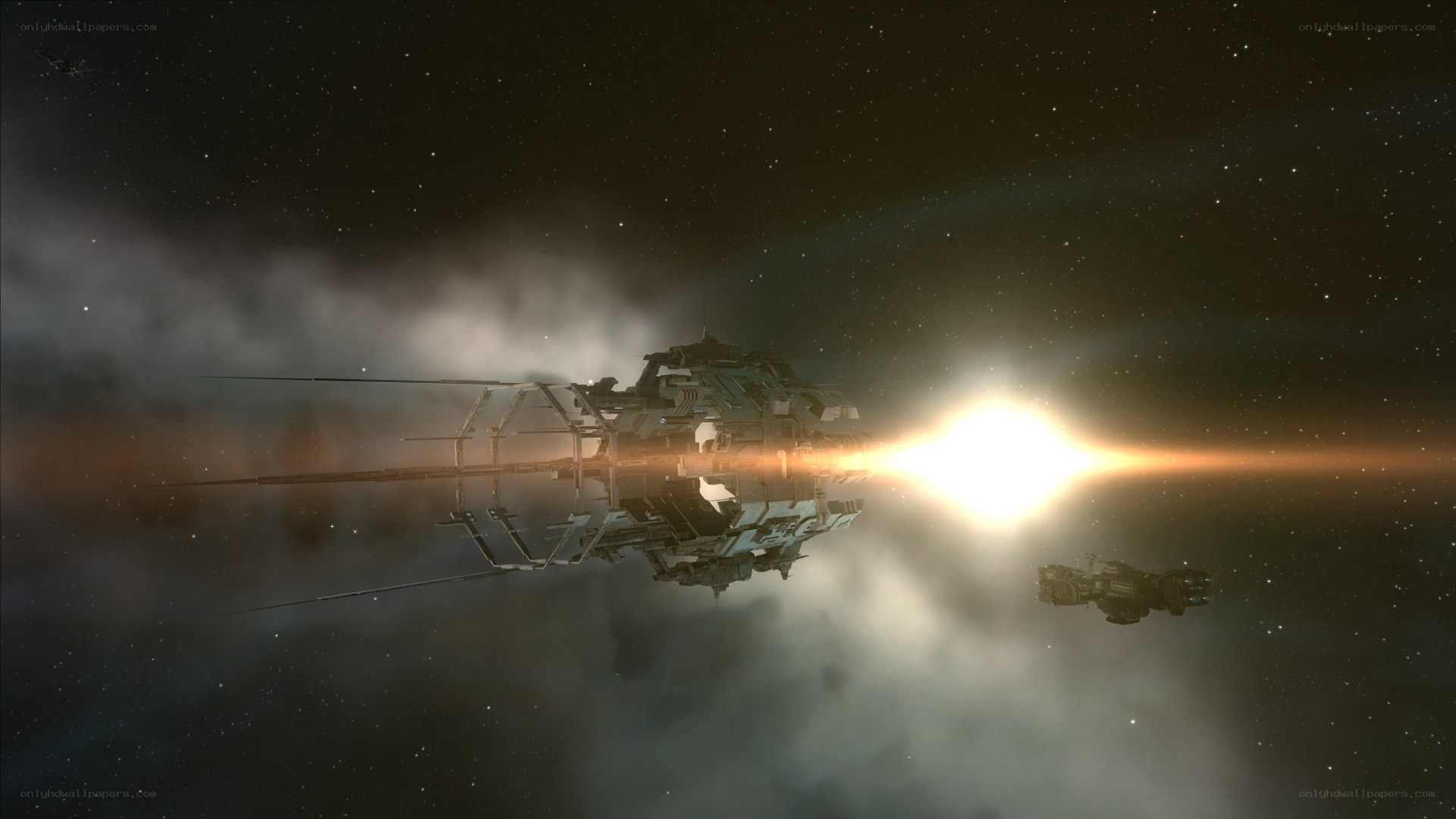 spaceship in space battle