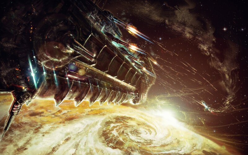 Spaceship in Space Battle — Brown