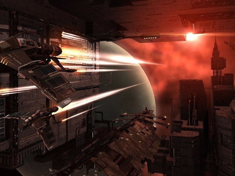 Spaceship in Space Battle — Red