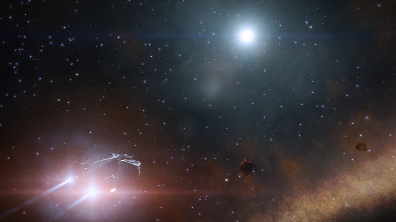 Spaceship in Space — Black, Cosmic, Night