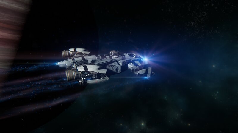 Spaceship in Space — Black, Dark, 3d Render