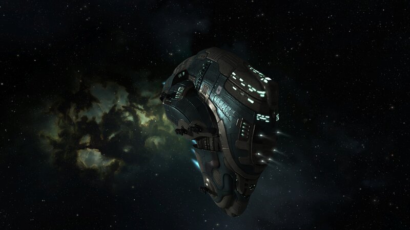 Spaceship in Space — Black, Dark, Night, 3d Render
