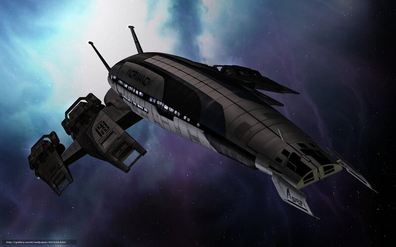 Spaceship in Space — Black, Dramatic, 3d Render, Starfield