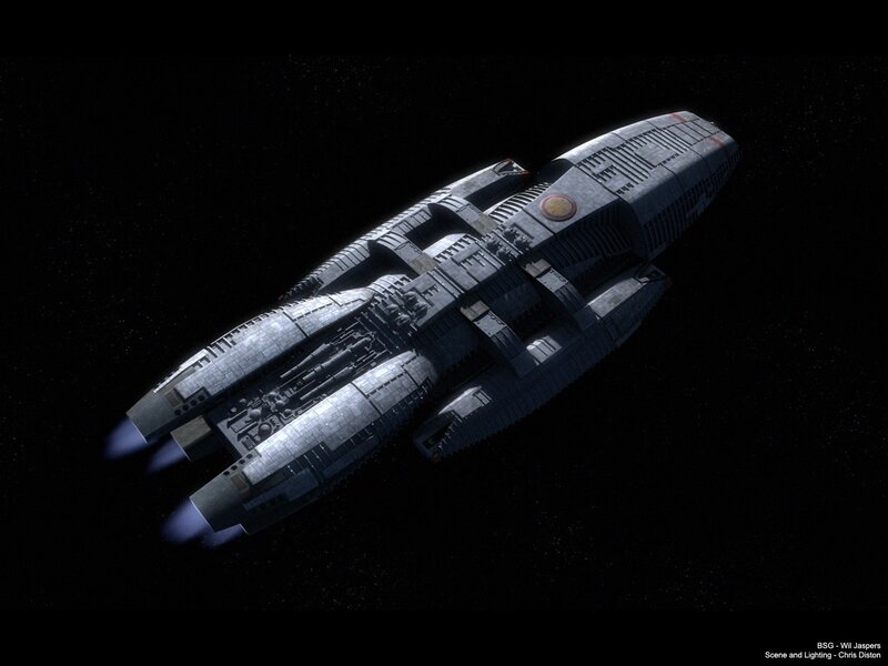 Spaceship in Space — Black, Dramatic, 3d Render, Stars