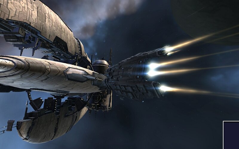 Spaceship in Space — Black, Dramatic, Night, Digital Art, Space Station