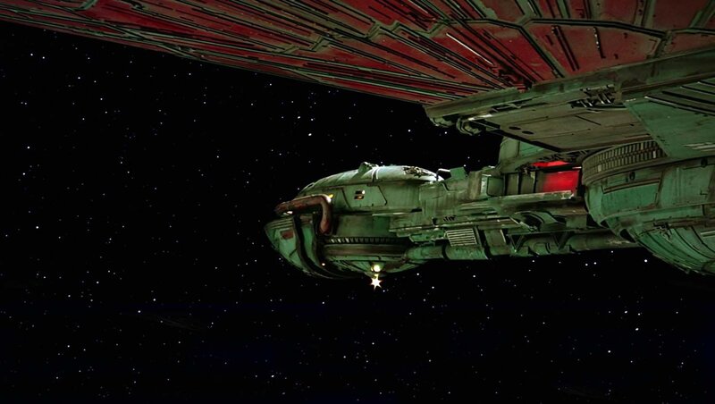 Spaceship in Space — Black, Dramatic, Night, Digital Art, Starfield, Ship