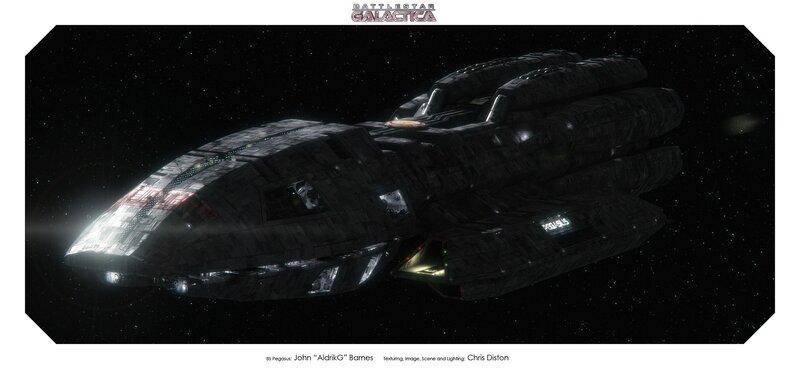 Spaceship in Space — Black, Dramatic, Night, Digital Art, Stars, Spacecraft