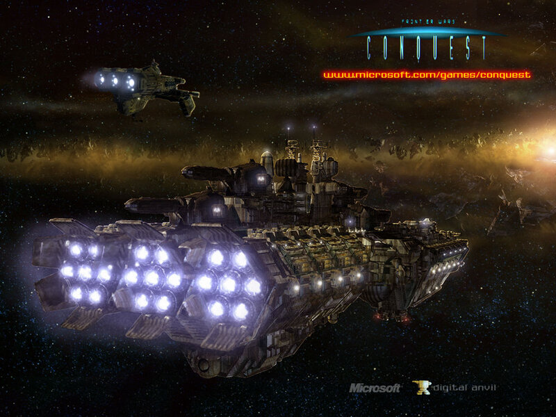 Spaceship in Space — Black, Dramatic, Night, Digital Art