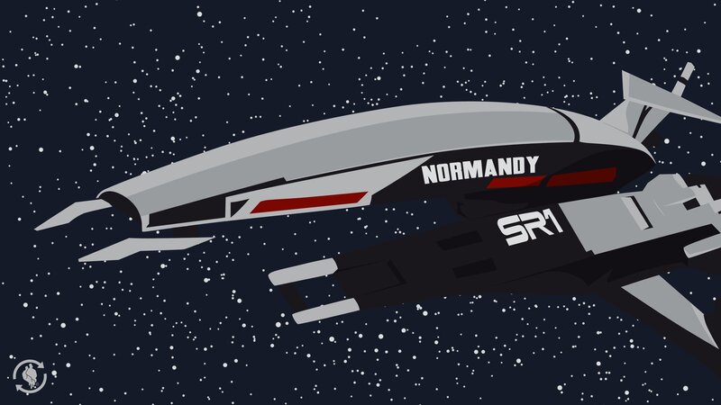 Spaceship in Space — Black, Serene, Night