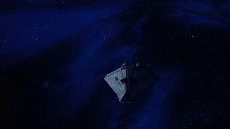 Spaceship in Space — Blue, Dramatic, Night, Digital Art, Starfield, Nebula