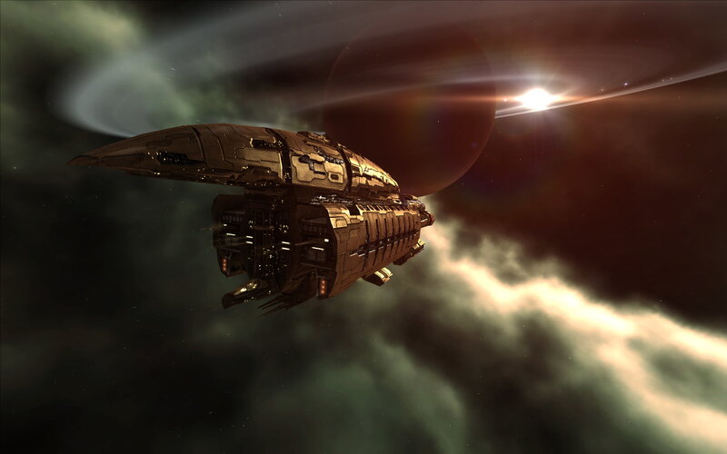 Spaceship in Space — Brown, Dramatic, 3d Render, Planet