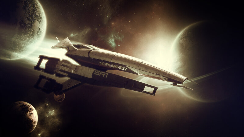 Spaceship in Space — Dramatic