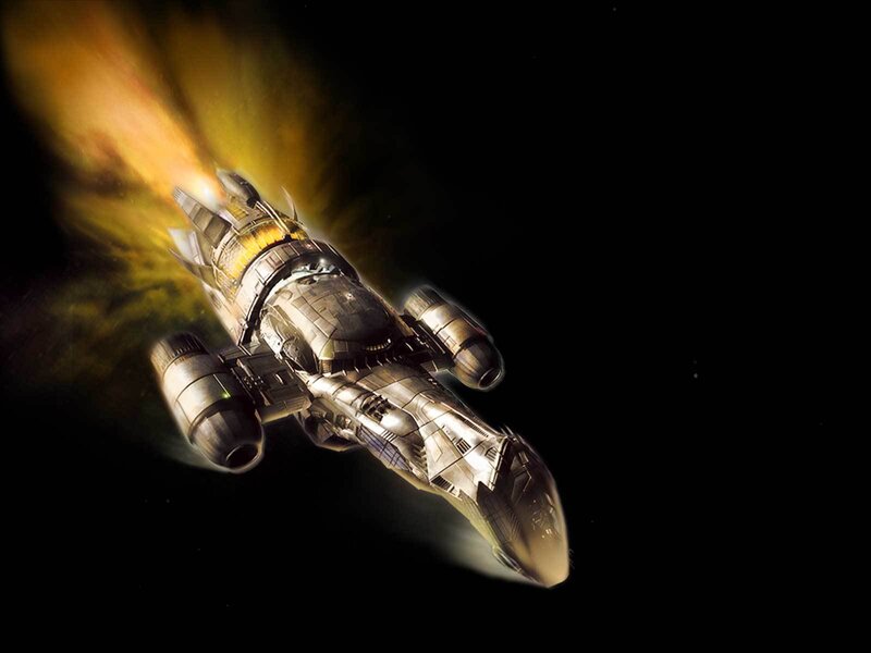 spaceship in space flight
