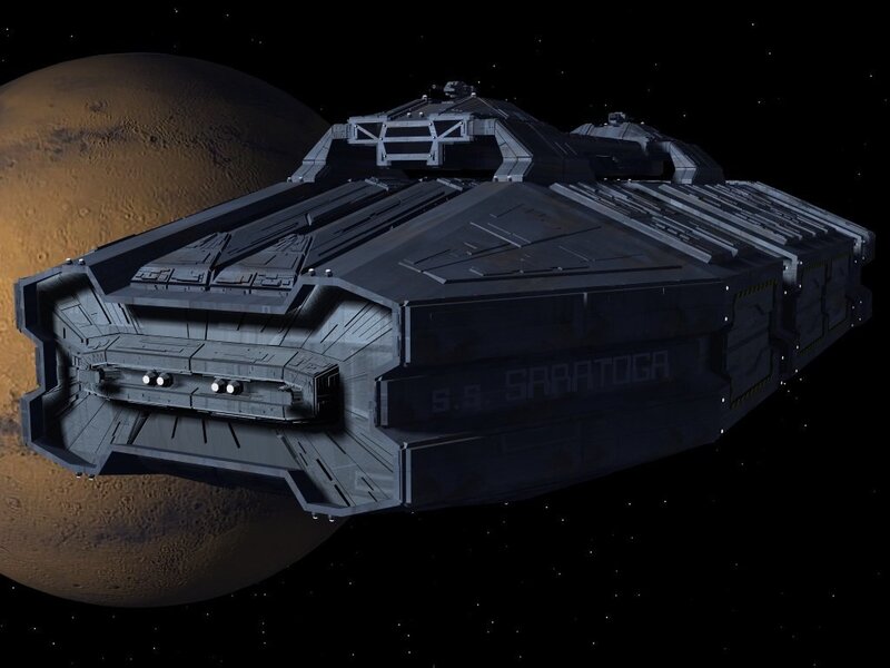 Spaceship in Space — Gray