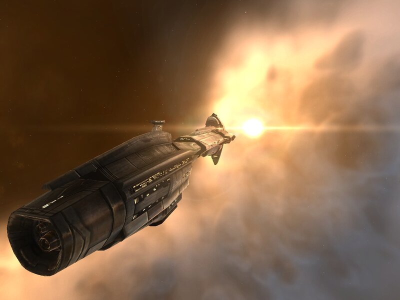 Spaceship in Space — Orange, Dramatic, 3d Render