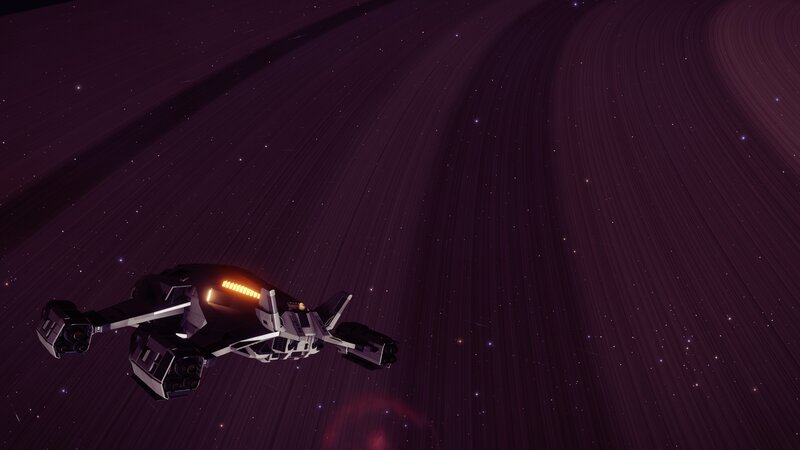 Spaceship in Space — Purple, Dark