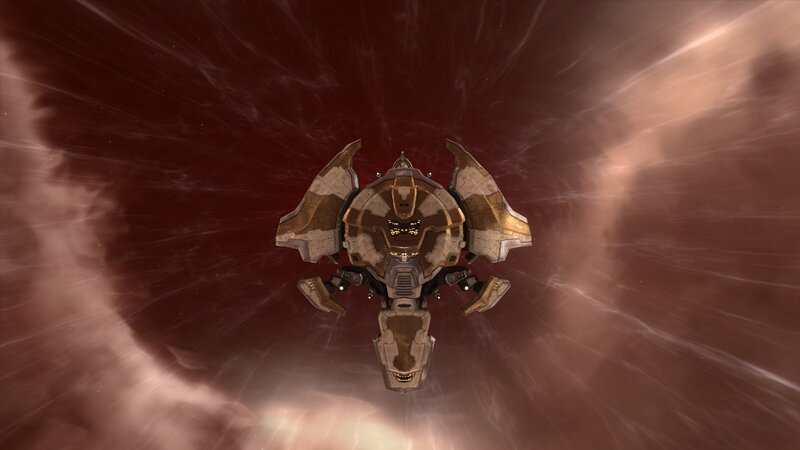 Spaceship in Space — Red, Dramatic, 3d Render