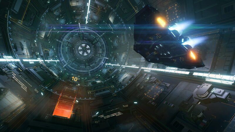 Spaceship in Space Station — Black