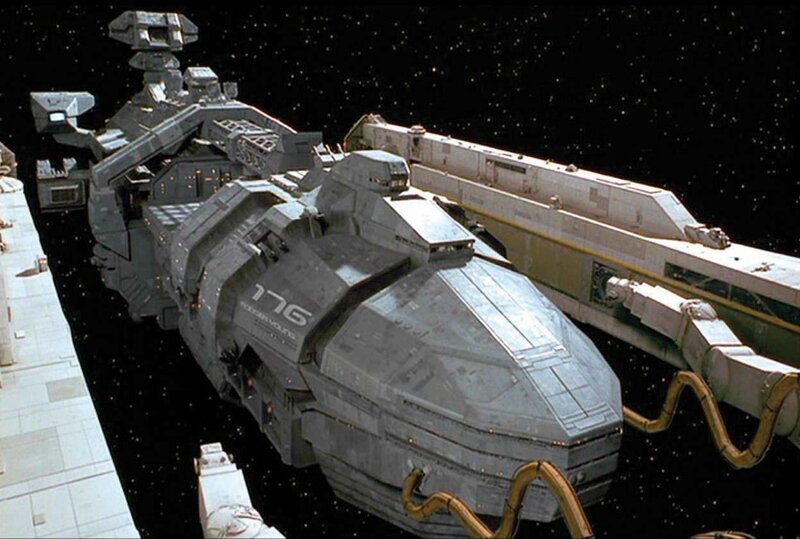 spaceship in space