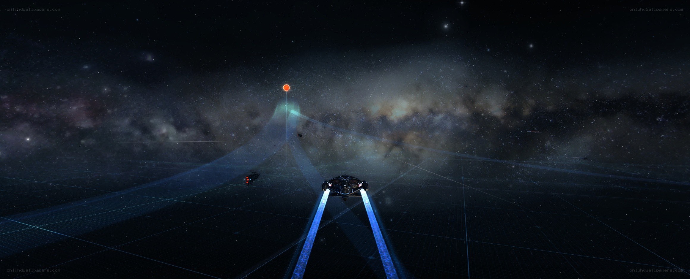 spaceship in space tunnel