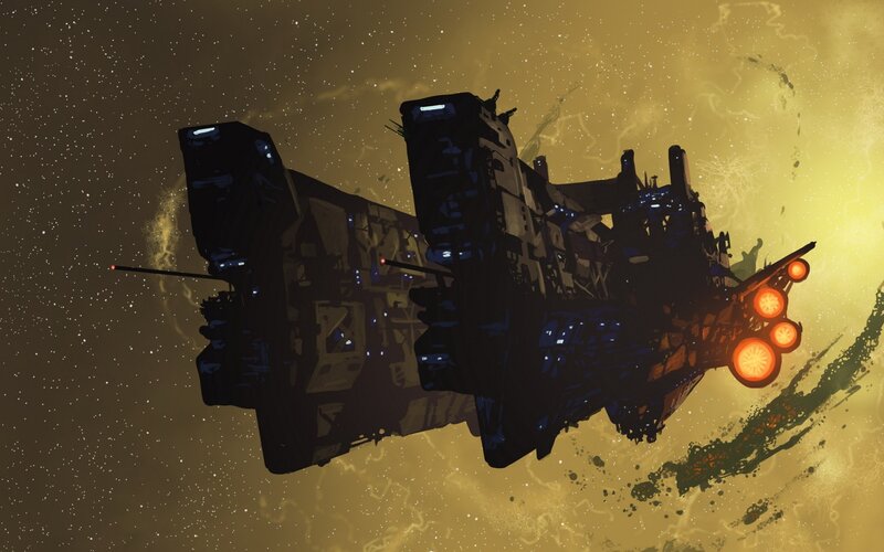 Spaceship in Space — Yellow