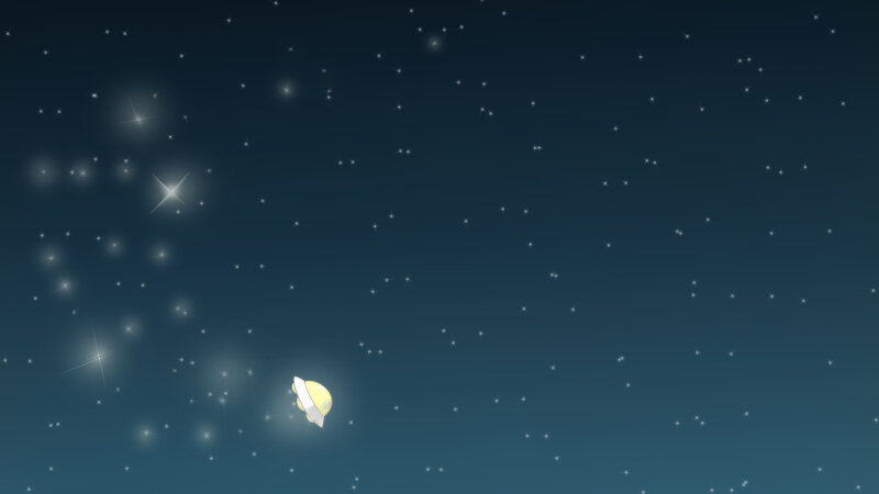 spaceship in starry sky