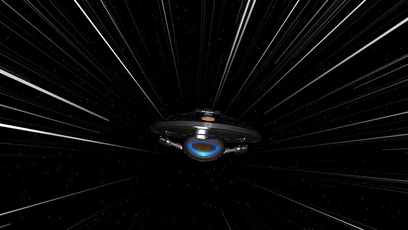 spaceship in warp speed