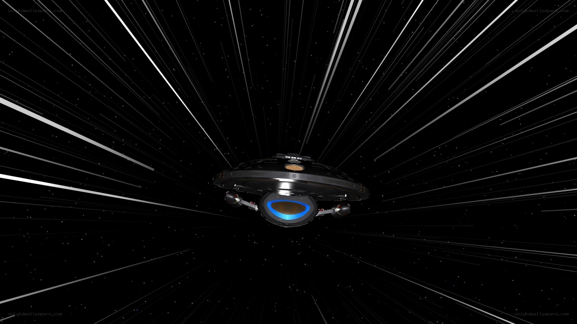 spaceship in warp speed