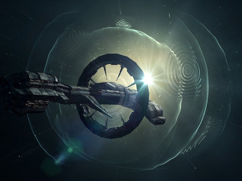 Spaceship in Wormhole — Black