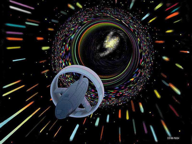 Spaceship in Wormhole