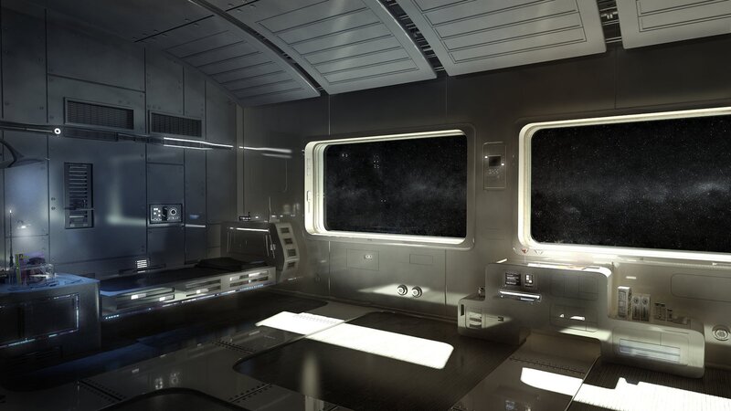 Spaceship Interior — Gray, Dark