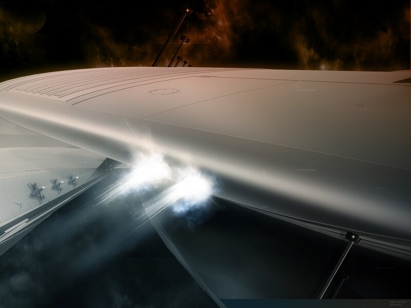 Spaceship launching in space