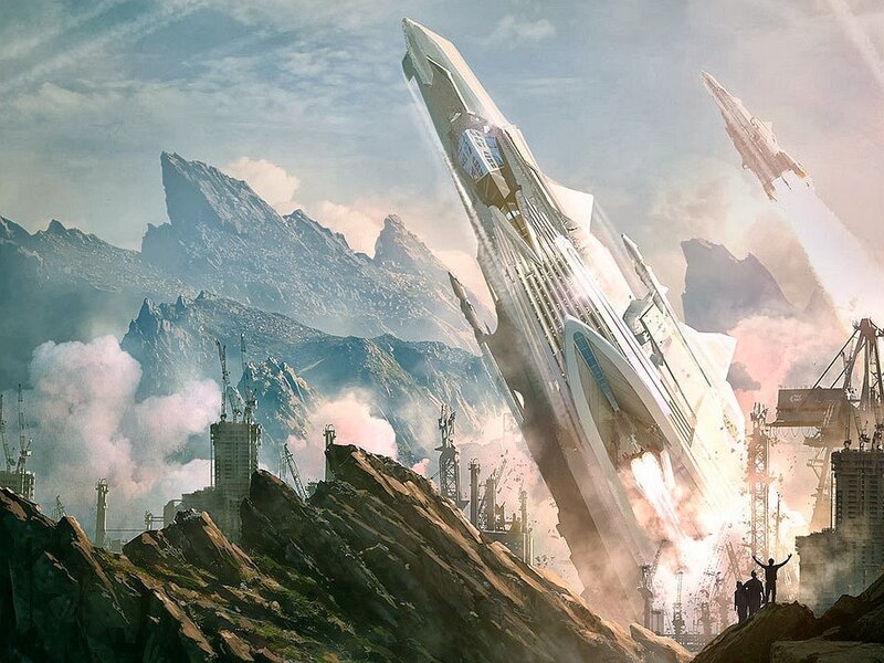 Spaceship Launching — White