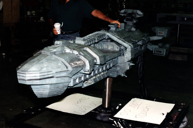 Spaceship model on display